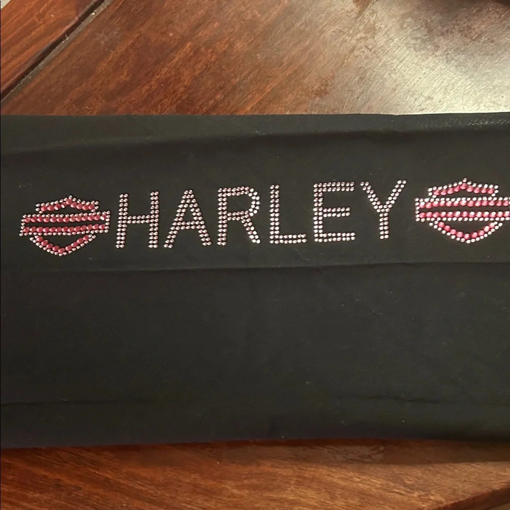 Harley Black Scarf with Rhinestone Logo
